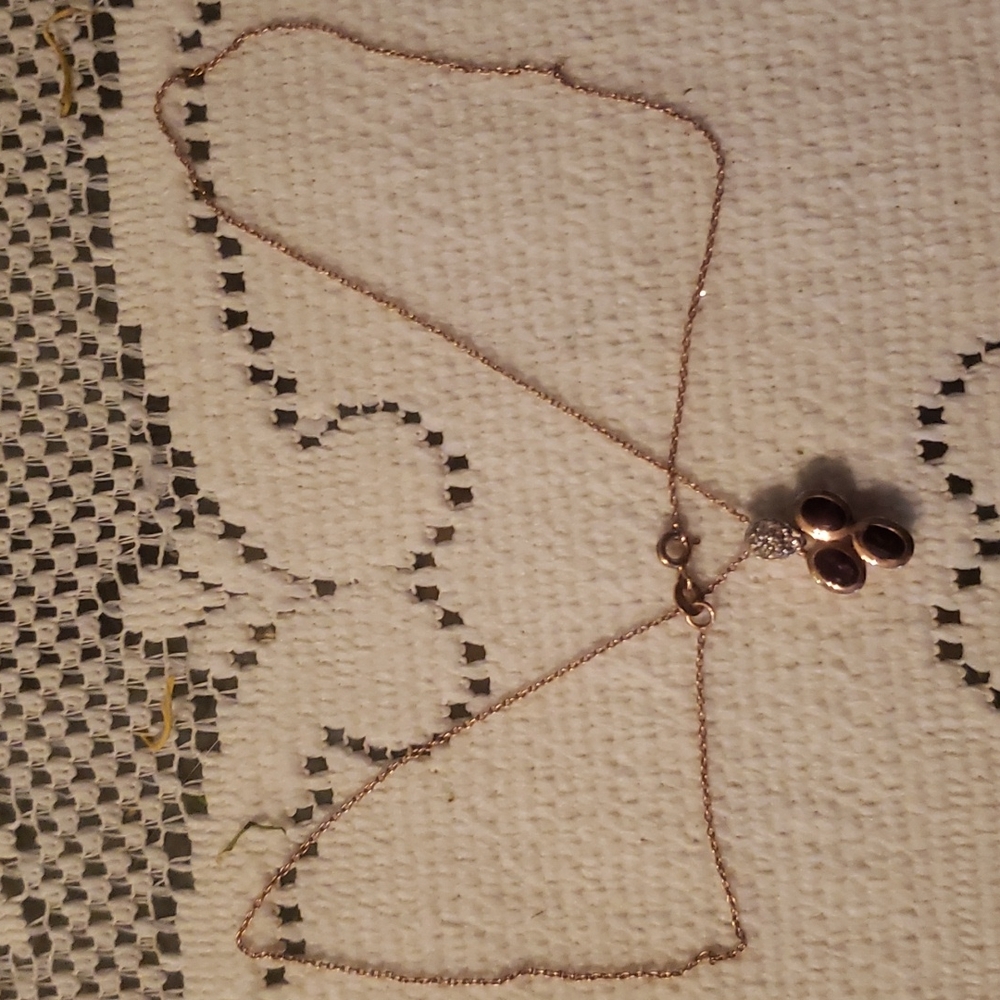 Genuine amethyst and white topaz necklace